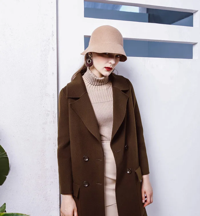 QPALCR, Высококачественная шерстяная фетровая Складная шерстяная фетровая шляпа, женские шапки с меховым помпоном, осенне-зимние теплые шапки