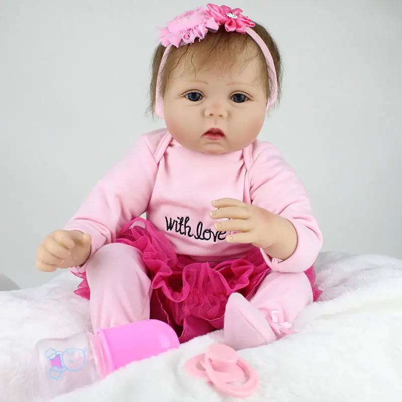 22 дюймов Reborn Baby Doll реалистичные мягкие виниловые новорожденный как живой Bebe Детские Подарочные игрушки для детей силиконовая кукла