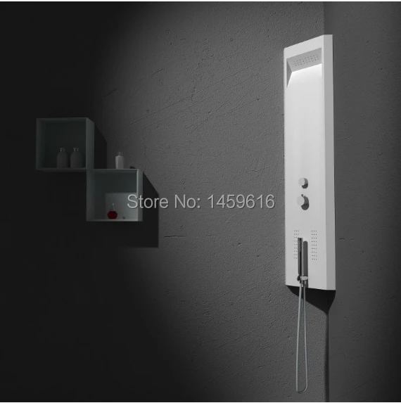 

Wall hung Solid Surface Stone Shower Panel with thermostatic faucet shower Column WD0048