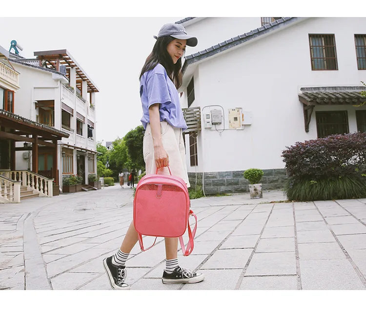 Прозрачный женский рюкзак, корейская мода, искусственная кожа, школьная сумка для девочек-подростков, маленькая сумка, желеобразный рюкзак
