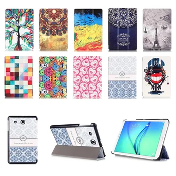 

For Samsung Galaxy Tab E 9.6 Case T560 T561 Tablet Accessories Case for Samsung Tab E 9.6 Painted Smart Cover for Tab E