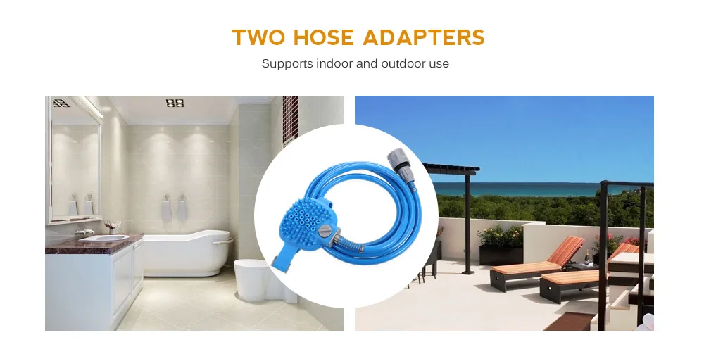 Pet Bathing Tool Combination of Shower Sprayer and Scrubber for Indoor Outdoor Use