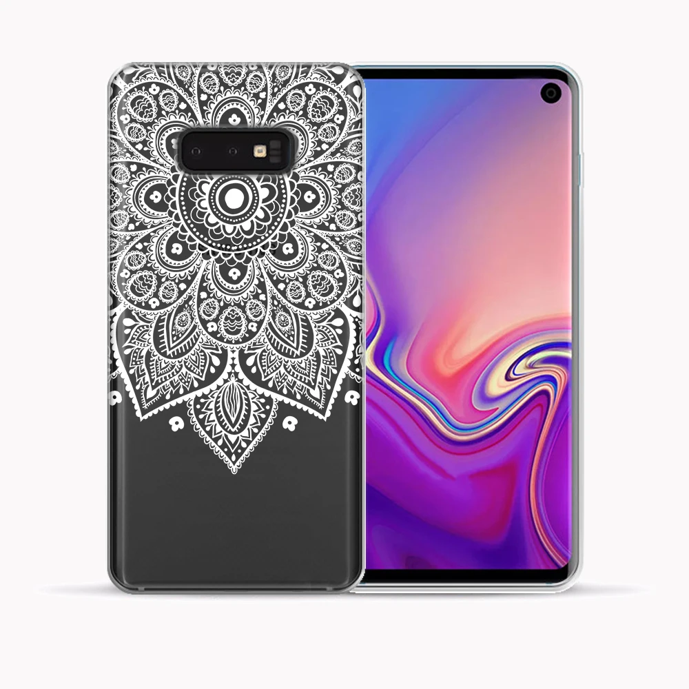 Мягкий чехол из ТПУ с рисунком мандалы и кружевами для Samsung Galaxy S10 Plus E цветочным