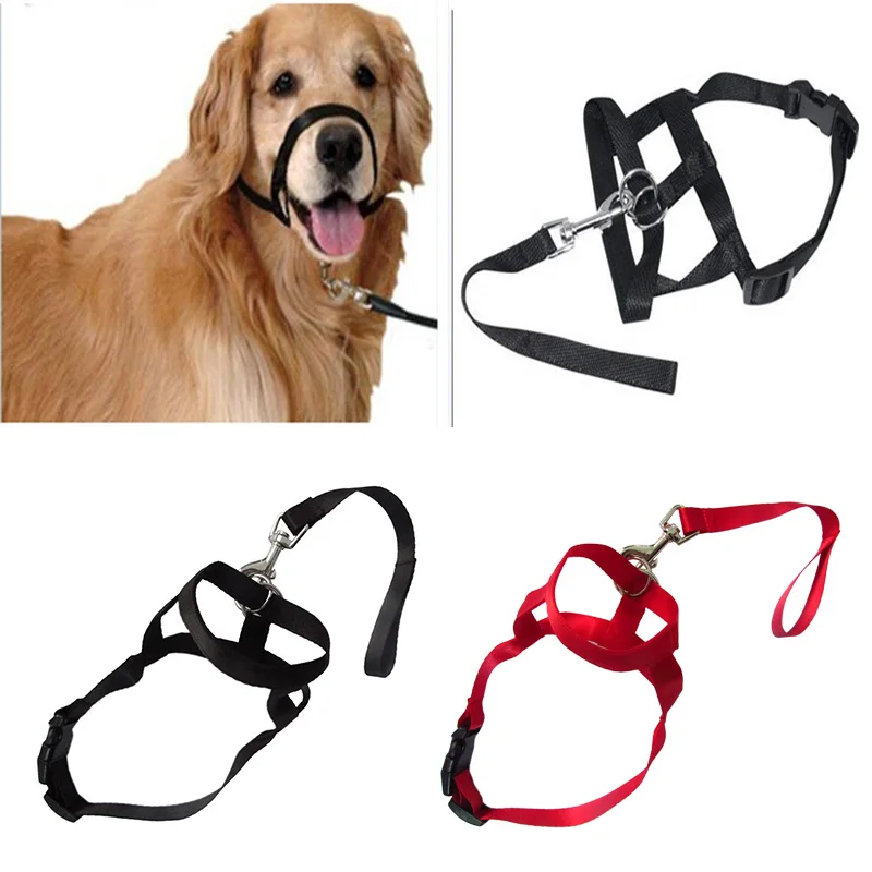 

Hot Dog Mouth Muzzle Adjustable Head Collar Walk Training Loop Stop Pulling Halter Pet Accessories @LS MA1318