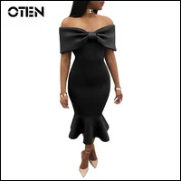OTEN-Sexy-Women-Slash-Neck-Off-shoulder-Elegant-Ladies-party-wear-ruffle-hem-night-club-midi