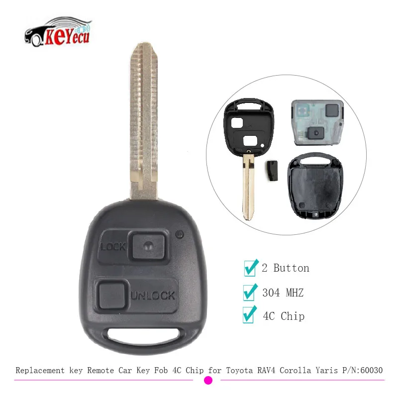 uxcell New 3 Buttons Uncut Key Fob Remote Control Case Shell Replacement HYQ12BBY for 2006-2010 Toyota RAV4 a17111600ux0395