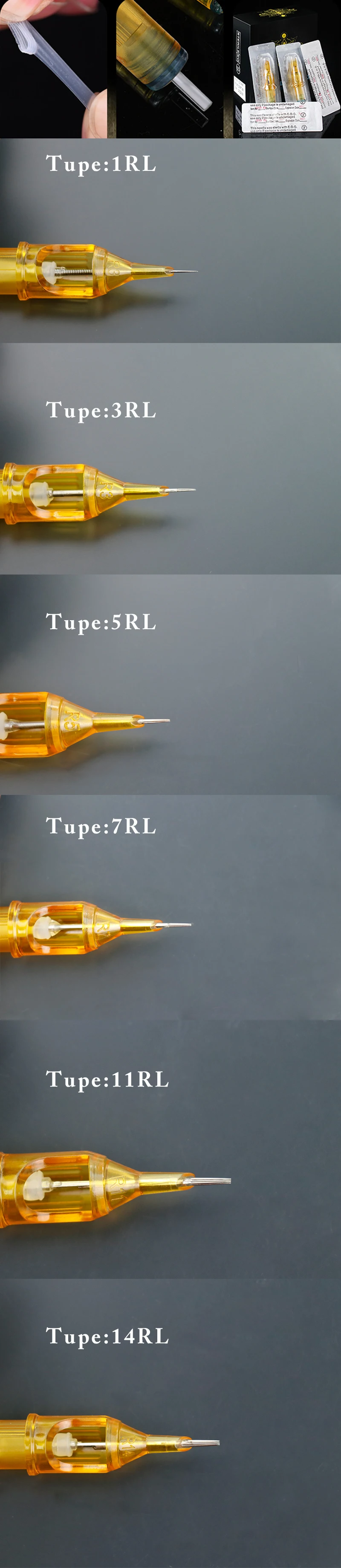 10 шт одноразовые полуперманентный макияж стерильные для тату-картриджа иглы RL/RM/M1/RS татуировки пистолета поставки 1RL/3RL/5RL/7RL/9RL/11RL