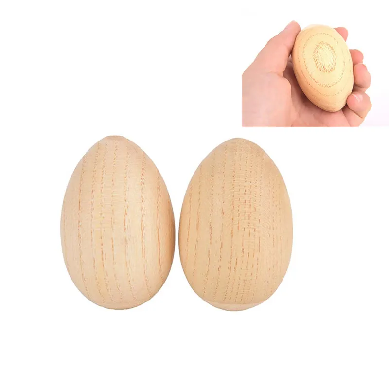 

2Pcs Wooden Egg Shakers Musical Percussion Instruments Rhythm Rattle For Baby Kids