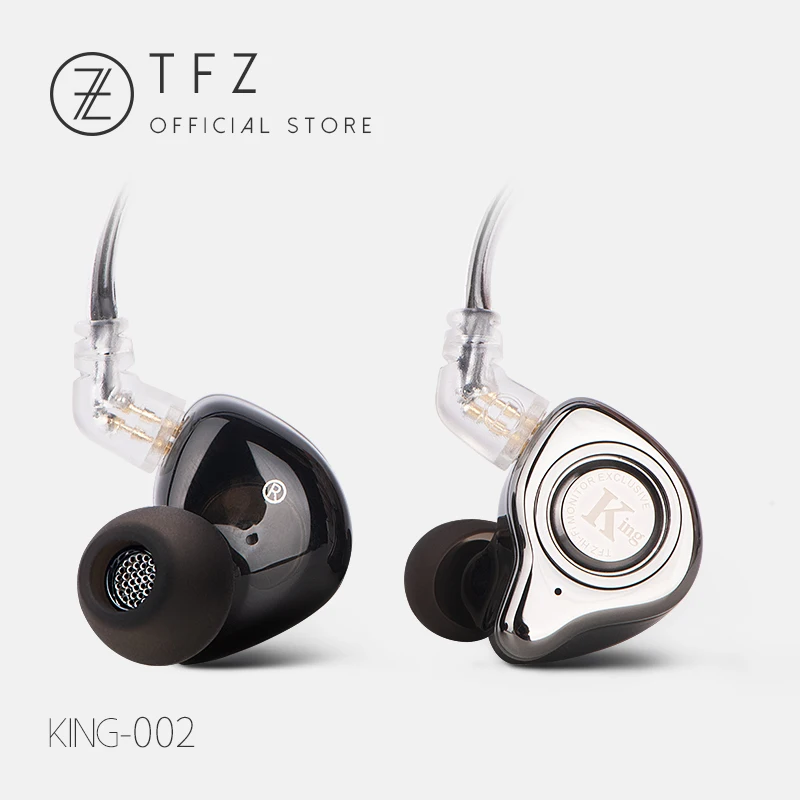 TFZ/KING, Hifi монитор наушники, TFZ Динамический драйвер HiFi аудио Динамическое произношение 2Pin 0,78 мм съемный - Цвет: Grey