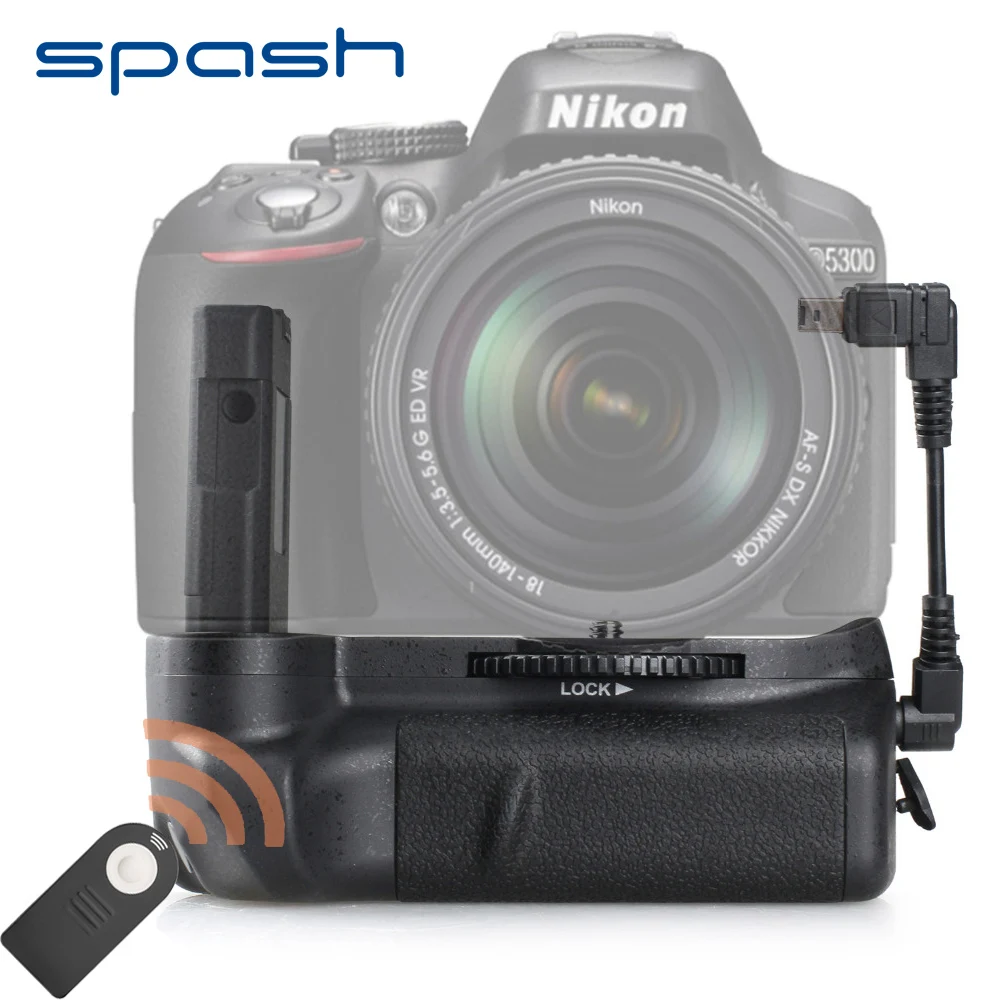 Spash Вертикальная Батарейная ручка для Nikon D5100 D5200 D5300 DSLR камера мульти-Мощность камера батарея держатель интимные аксессуары дистанционное управление - изображение