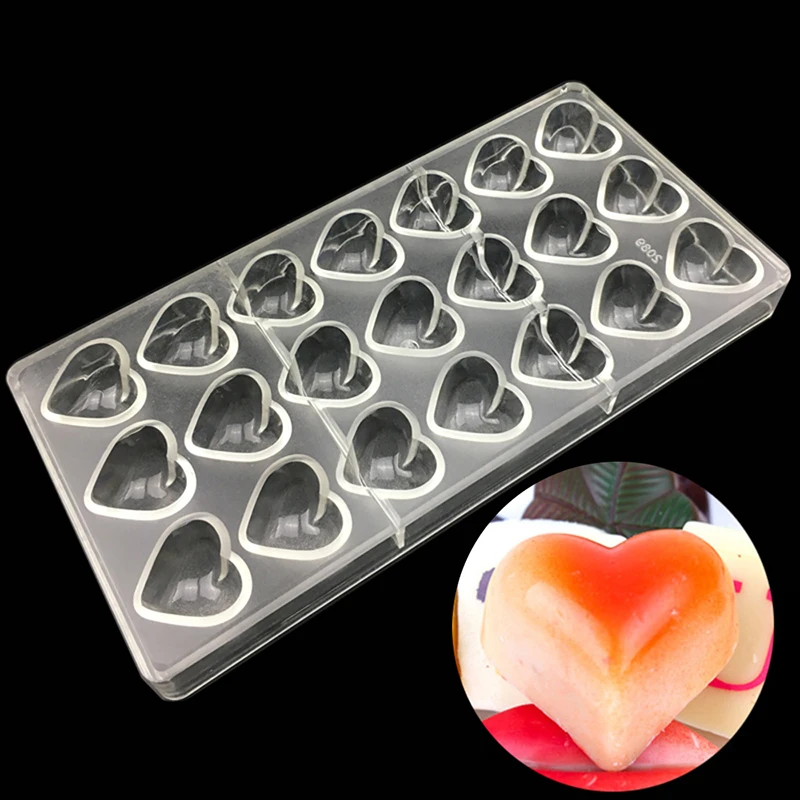 Valentine's Day Heart Shape Plastic Chocolate Mold Polycarbonate