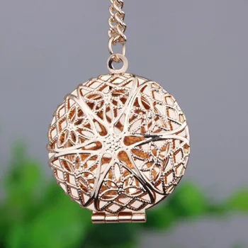 

Round Hollow Pendants Necklace Jewelry Can Open Photo Locket Silver Gold Exquisite Necklaces For Women Men Gift
