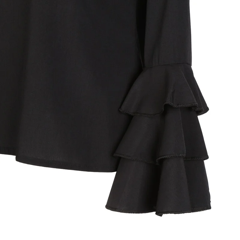 Женская блузка размера плюс с пуговицами на спине, тонкие Блузы с длинным рукавом, женские топы
