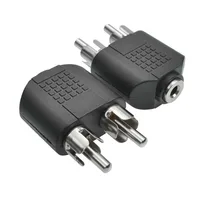 30pcs Jack 3 5mm Audio Connector Headphone Plug Double RCA 3 5mm Female To 2 RCA Male Audio Adapter Nickel plated