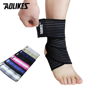 1 paar Enkel Ondersteuning Brace AOLIKES Merk 70 cm Professionele Anti-verstuiking Sport Enkel Guard Protector Elastische Band Outdoor gym