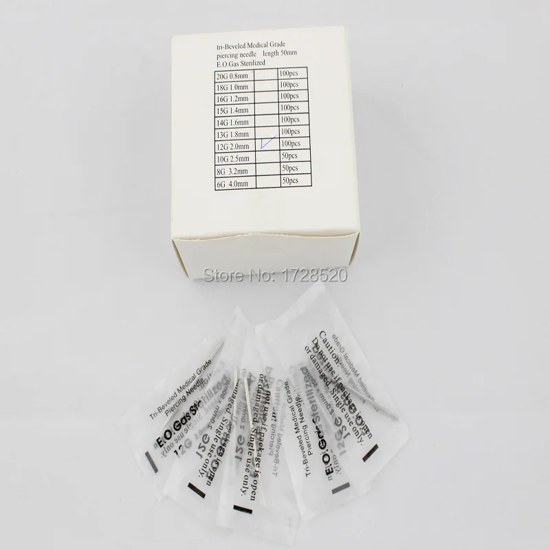 Top Quality Best Selling 100Pcs/box 20G Piercing tool kit Body piercing needle Professional needles Free Shipping | Красота и