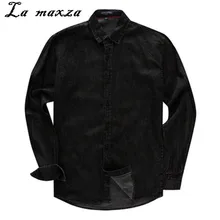 Весна большой размер ковбойские однотонные мужские рубашки с длинными рукавами европейский модный стиль Мужские рубашки тонкие
