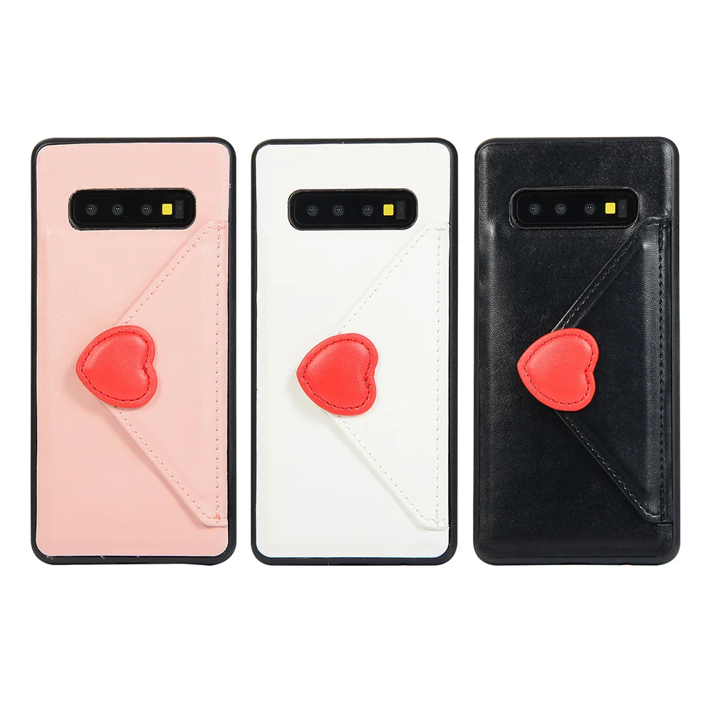 

Haissky Love Heart Envelope Phone Case For Samsung S10 S10 Plus Flip Leather Wallet Back Cover For Samsung S10e Note 9