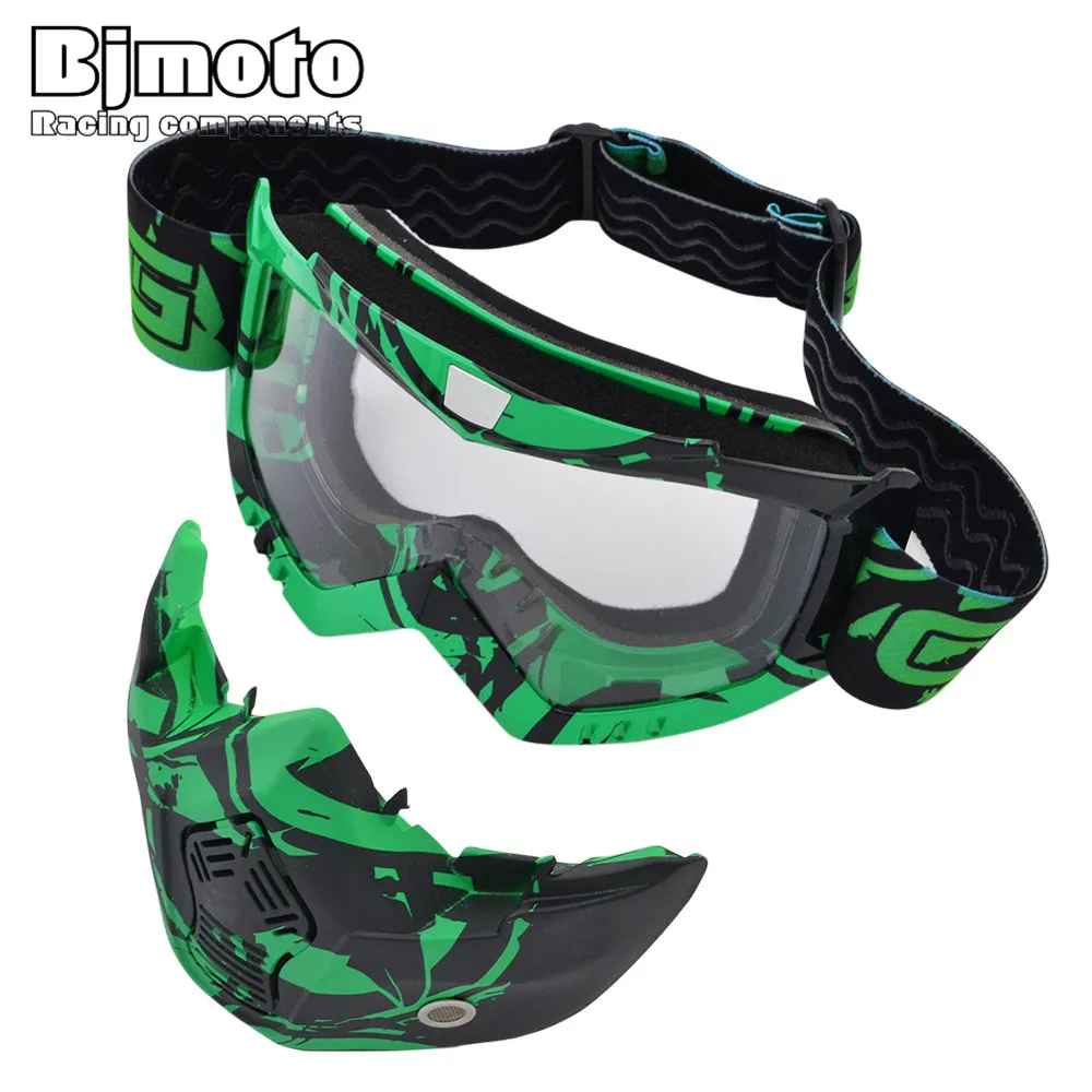 Bjmoto Windproff Съемные очки для мотокросса фильтр рта модульная мотоциклетная
