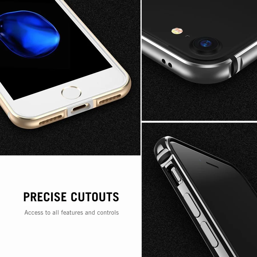 Portefeuille For iPhone 7 Bumper Case Flexible Protective Aluminum TPU Hybrid Bumper Frame for Apple iPhone 6 6S Plus Coque Capa (2)