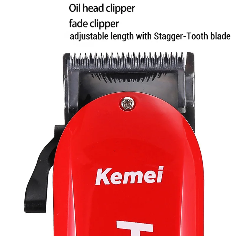 Kaufen Kemei Barber Haar Clipper Professionelle Cordless Haar Trimmer für Männer Bart Elektrische Cutter Öl Kopf Haar Schneiden Maschine Haarschnitt