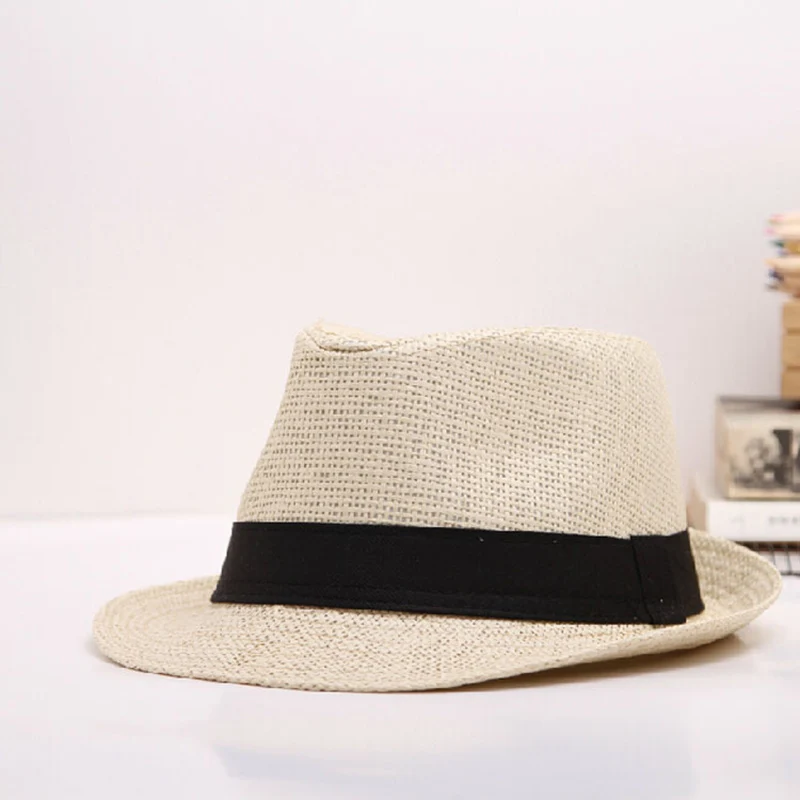Summer Jazz Straw Hat Women Men Panama Cowboy Trilby Visor Cap Male British  Gangster Caps Female Beach Sun Hats CP0190 (7)