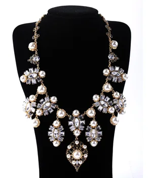 

Dazzling Evening Dress Women Bijoux New Arrival Statement Jewelry Brand Designer Pearl Pendant Statement Necklace Gifts