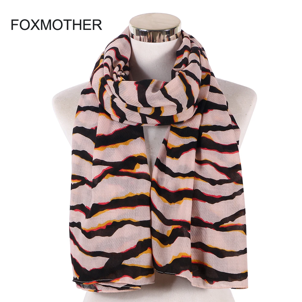 FOXMOTHER Новая мода зима весна черный полосатый Леопардовый Зебра мусульманский