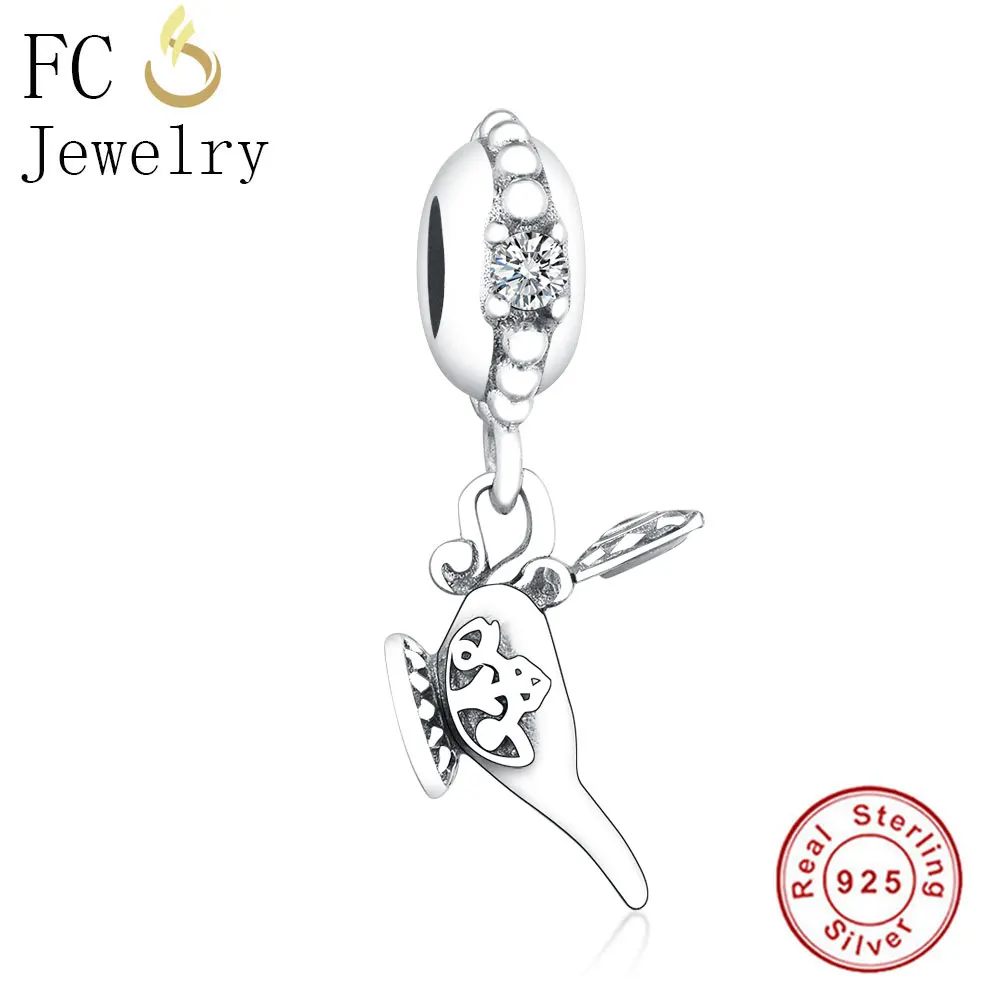 FC Jewelry Fit Original Pandora Charm Bracelet Pulsera925 Sterling Silver Vintage Magic Aladdin Lamp Bead Pendant Berloque 2019