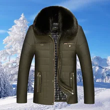 2016 Hot Sale Winter Jacket Men Parka Warm Male Thick Outerwear Turn Down Fur Collar Short