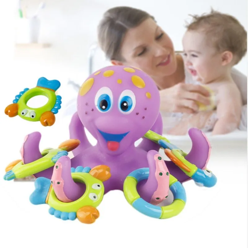 1 шт. Осьминог игрушка для ванны смешное плавающее кольцо бросок игра ванна для купания бассейн обучающая игрушка для детей Детские