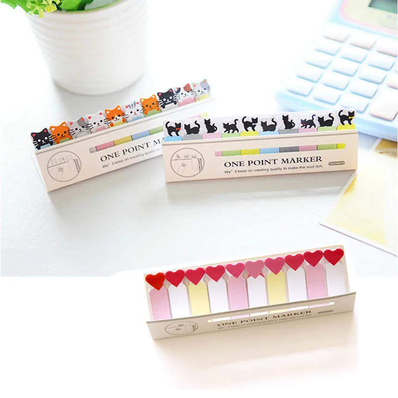 Милый Kawaii DIY блокнот для записей клейкий Мультяшные Животные медведь Кот сердце