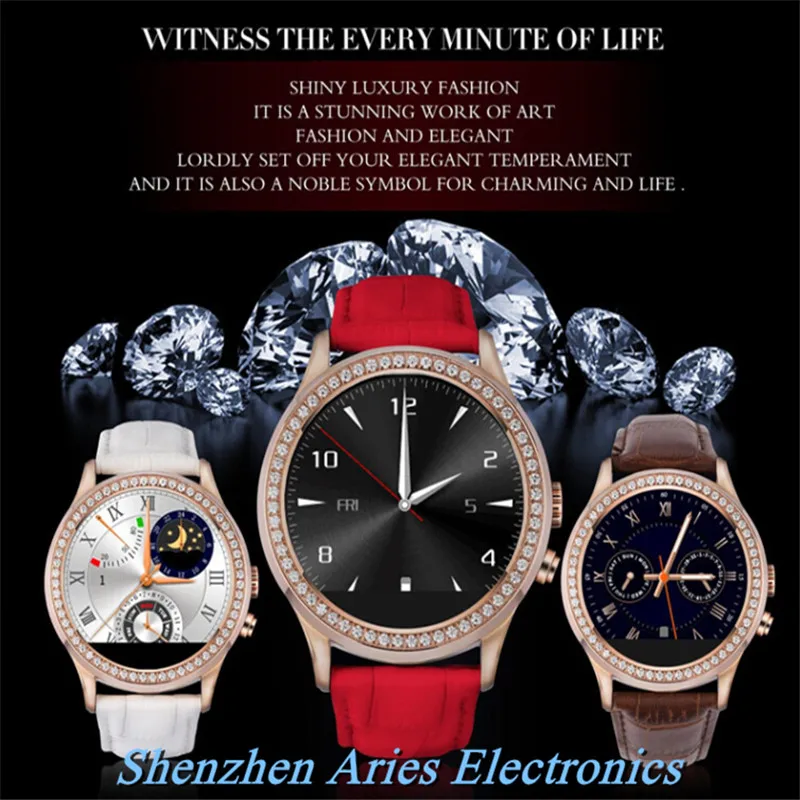 No.1 D2 Bluetooth Women Diamond Smart Watch for iPhone Samsung Android ios Smartwatch Camera