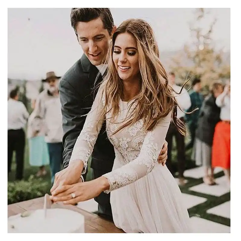 long sleeve lace boho dress