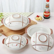 Японская маленькая кастрюля желтая тушеная курица керамическая сковорода специальная рисовая лапша открытый огонь высокая температура корейский стиль сковорода