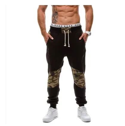 

Free shipping 2017 new low rise military tight men pants camouflage stitching personality male plus size casual pants