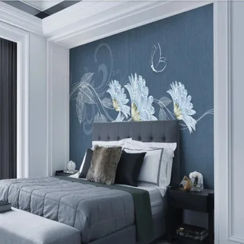

Small fresh, light luxury, modern fashion, beautiful flowers, butterfly, wall decoration painting