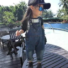 WENDYWU/Мода Обувь для девочек Жан Комбинезоны для девочек Осенняя детская одежда jardineira Infantil Menina длинные джинсовые комбинезон детский комбинезон