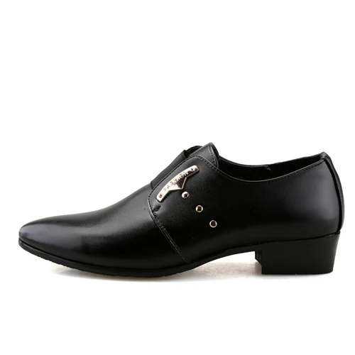 JUNJARM/ г., брендовые Модные мужские деловые модельные лоферы с острым носком, черные туфли-оксфорды, дышащая официальная Свадебная обувь - Цвет: Black