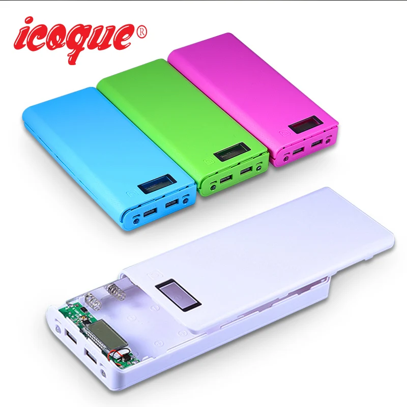 Внешний аккумулятор 18650 8x18650 чехол для мобильного телефона с двумя usb портами