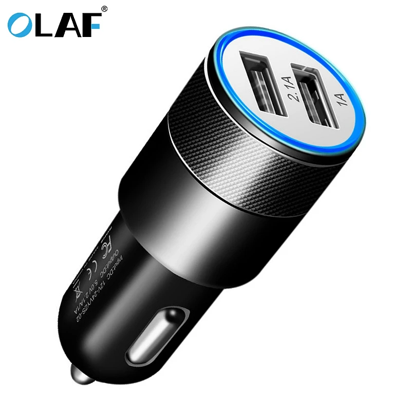 Автомобильное зарядное устройство Olaf Mini с двумя USB портами универсальное