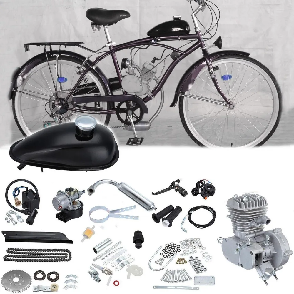 Tanie 50cc rower motocykl zestaw do silnika benzynowego 2 suwowy kompletny silnik zestaw do DIY rower elektryczny rower górski silnik gazowy