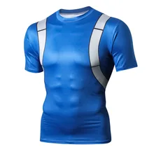 3D печать My Hero Academy гимнастическая майка спортивная футболка для мужчин подходит для бега футболка для фитнеса эластичная Спортивная одежда футболка для баскетбола