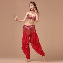 Belly Dance Costumes New Belly Dance Set bra belt pants Bead 3 Pieces Rotary Grape Tassel