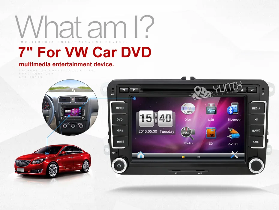 Discount Hot Sale 2 DIN Car DVD GPS for VW JETTA GOLF MK5 MK6 GTI PASSAT B6 POLO SKODA Fabia GPS Navigation Radio USB/SD PC country map 0