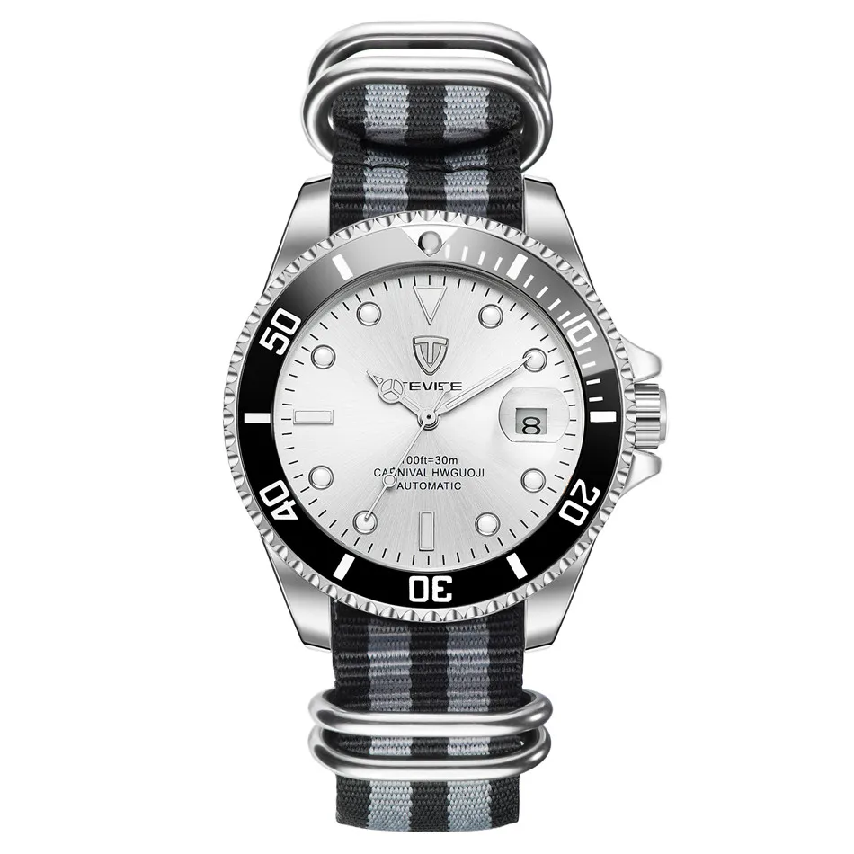 TEVISE Green Watch Men Automatic Mechanical Anti-Scratch Rotatable Outer Ring Waterproof Luminous Mens Watches Top Brand Luxury most accurate mechanical watch