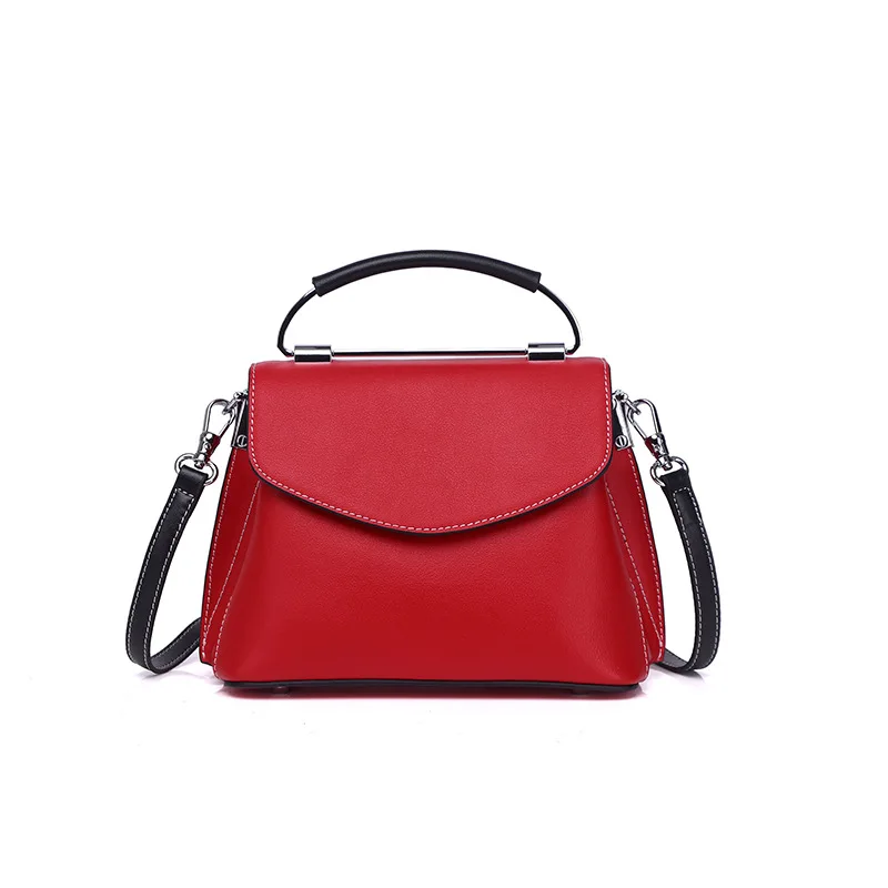 

Hot selling bag 2019 new metal lift small square oblique span single shoulder hand-held leather women's Drop shipping