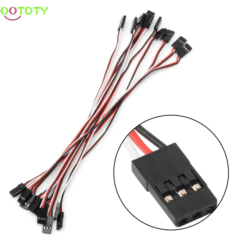 10Pcs 20cm Male to Male Quadcopter Futaba Servo Extension Lead JR Wire Cable