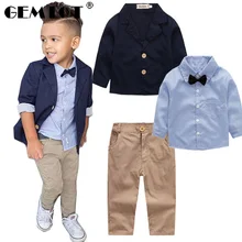 GEMTOT мальчиков Костюмы комплект джентльмена Красивая джинсовая детская куртка+ футболка+ штаны, 3 вещи, шт./компл. Детские костюмы k1