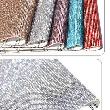 

24*40cm Crystal Rhinestone Gems Bling Stickers Self Adhesive Sheets DIY Crafts Automotive Interior Stickers 10 Color